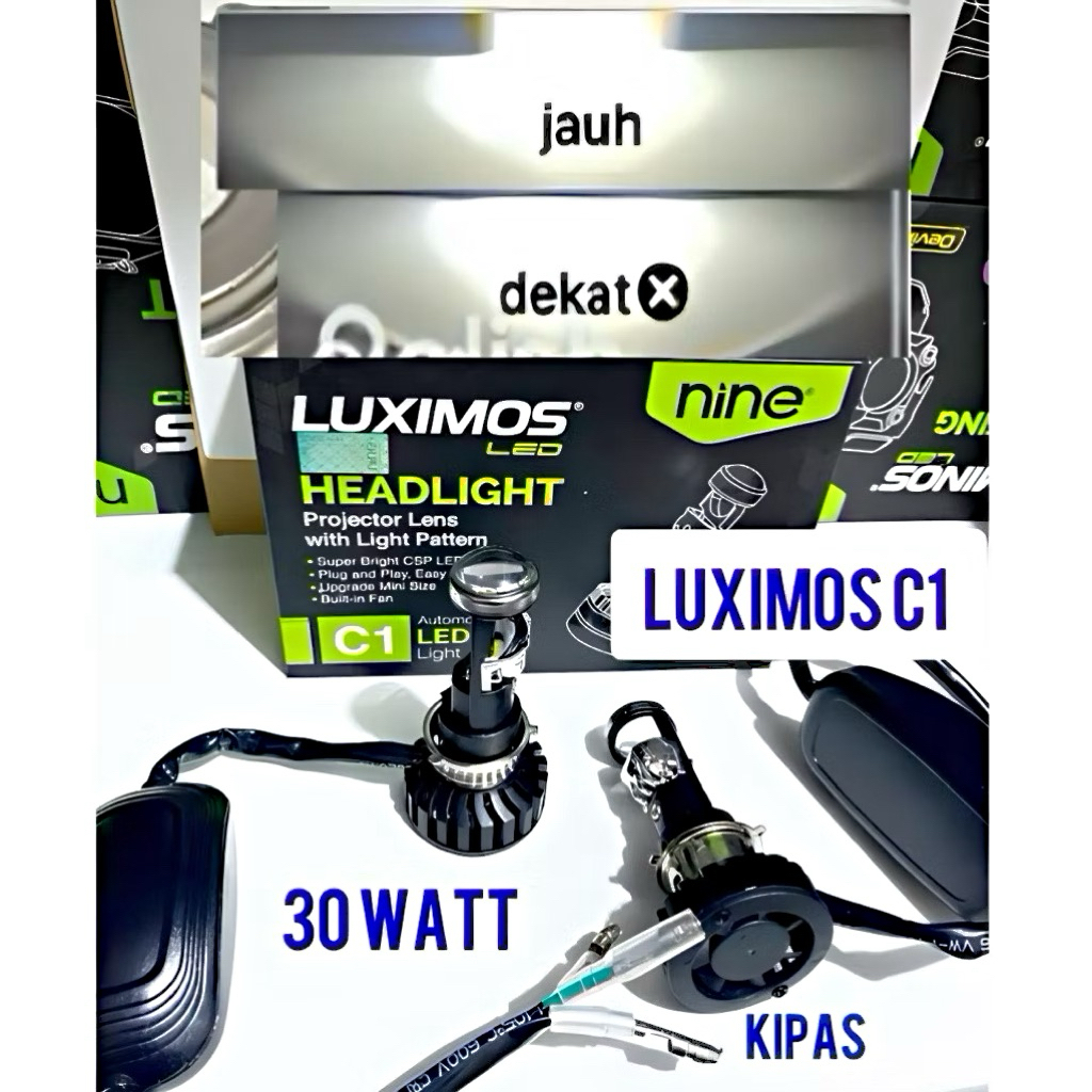 LAMPU UTAMA LED PROJEKTOR KAKI 3 AC DC MOTOR H6 H4 LUMINOS SUPER TERANG - NINE AUTOSERIES