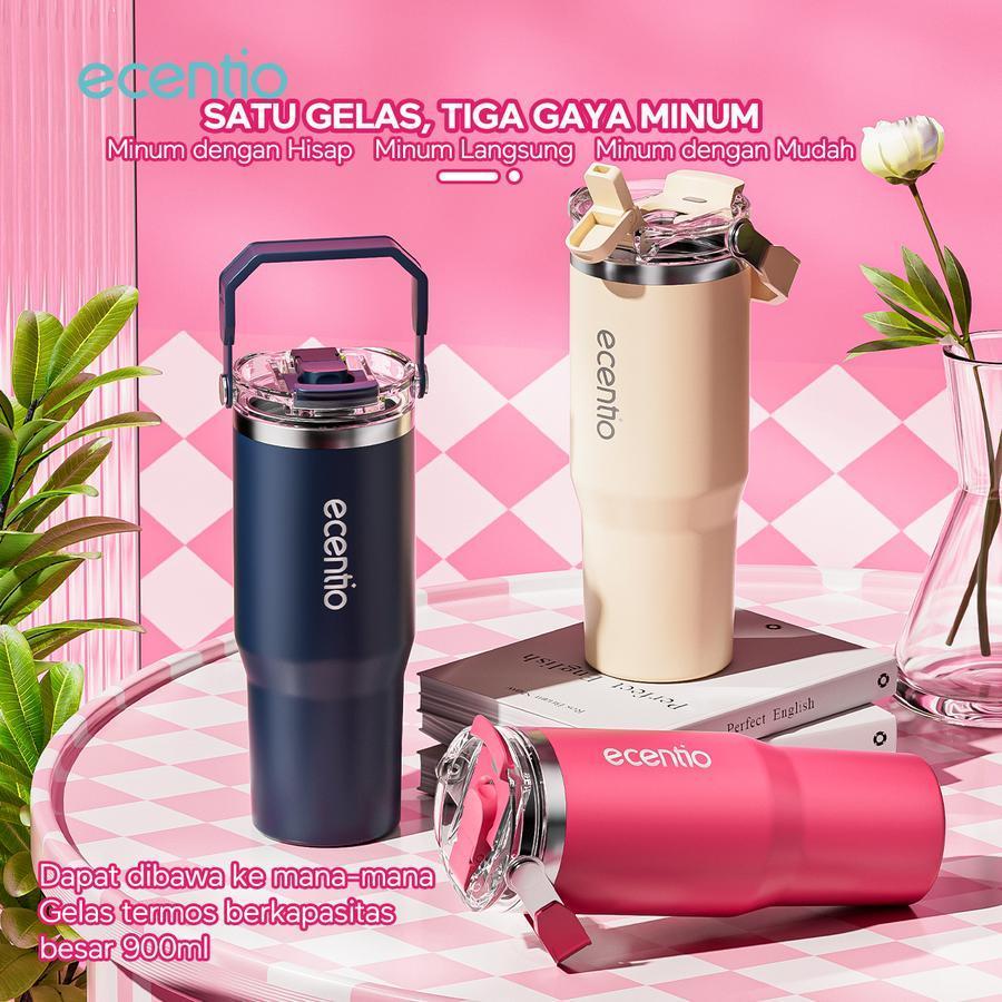 Ecentio Tumbler Botol Minum Double Layer Stainless Steel 900ml