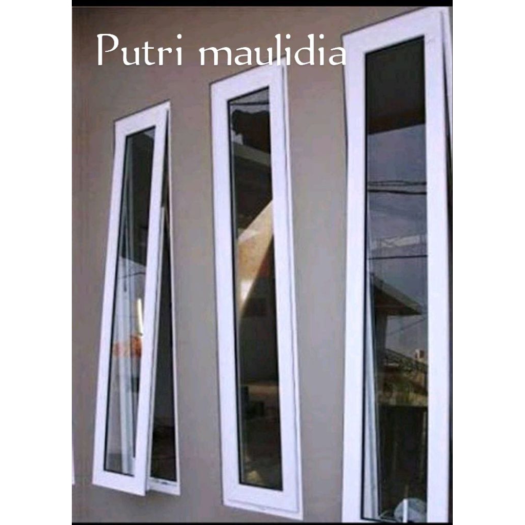 satu set kusen jendela alumunium 3 in ukuran L 50.T120. gratis Peking kayu