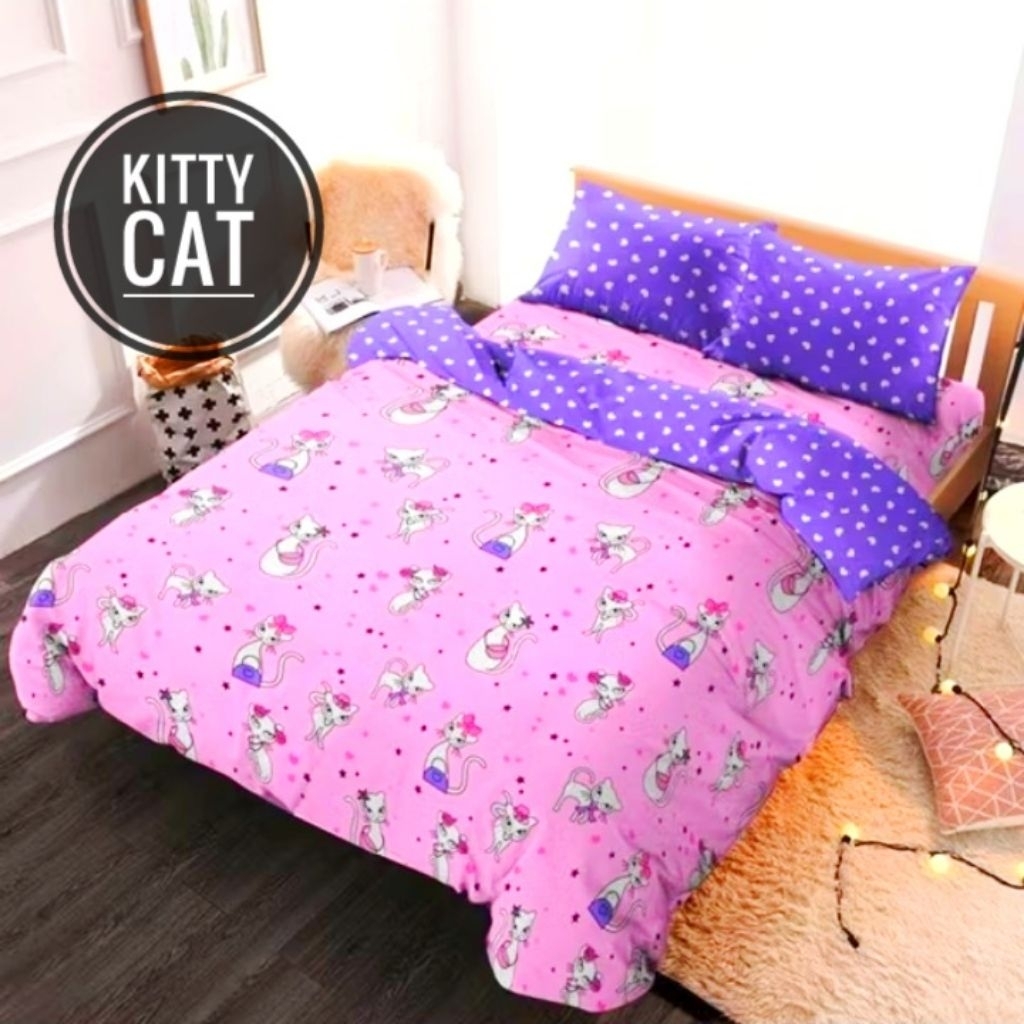 SPREI KINTAKUN D'LUXE 180 x 200 TINGGI 20 CM MOTIF ANAK - KITTY CAT