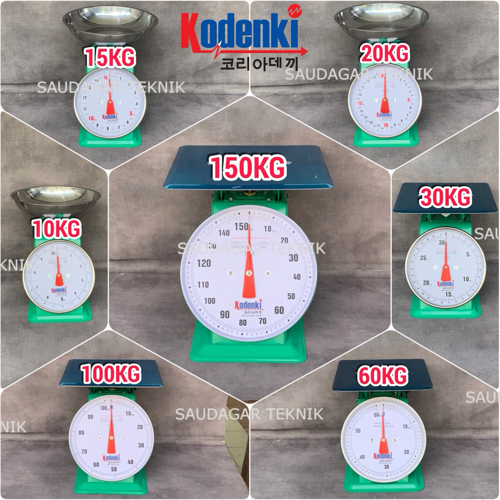 Kodenki Timbangan Sayur Buah Daging Barang Manual 10kg 15kg 20kg 30kg 60kg 100kg 150kg Timbangan Peg