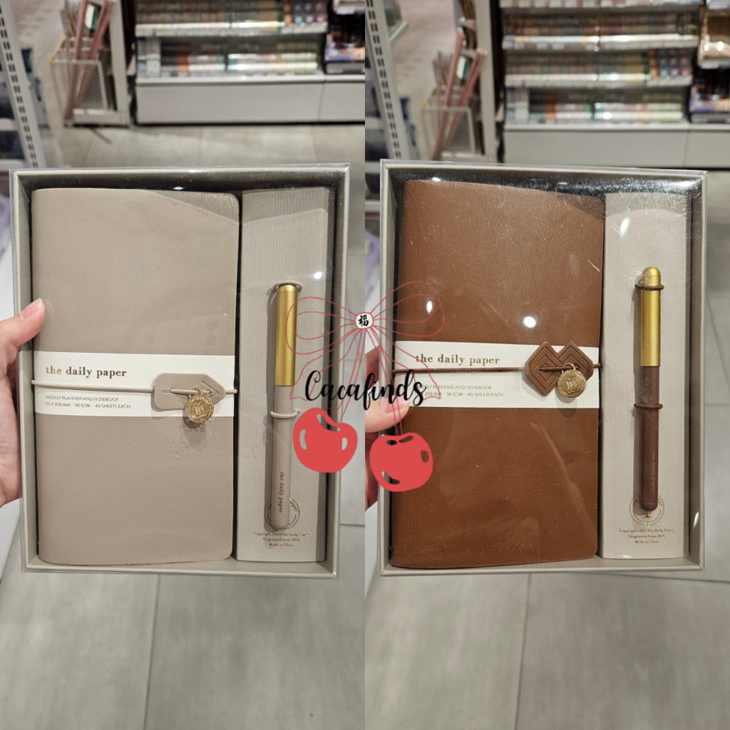 

OHSOME‼️Notepad Metal Pen Set Gift Box Style (17,5x21,6x3,3cm) Brown / Pink / Grey