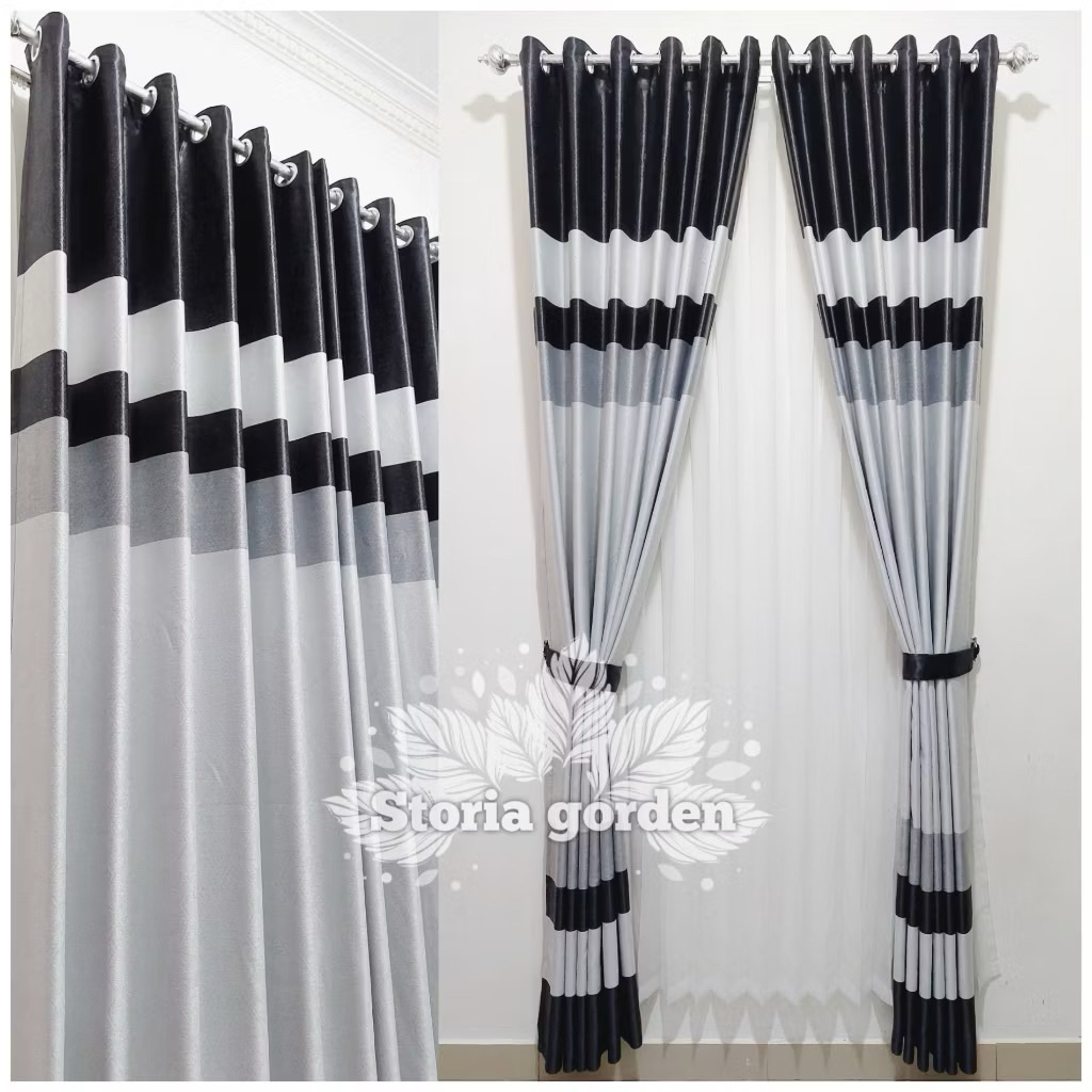 Gorden Blackout Import Motif Panjang 250cm Jendela Pintu Minimalis Murah mewah pelangi