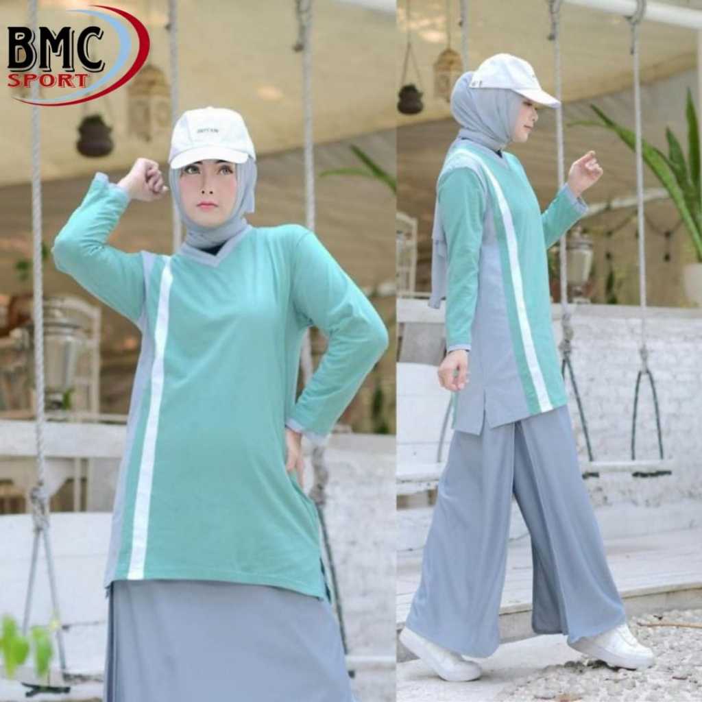 SETELAN TUNIK BAJU OLAHRAGA WANITA MUSLIM ROK CELANA OLAHRAGA WANITA MUSLIM ROCELA