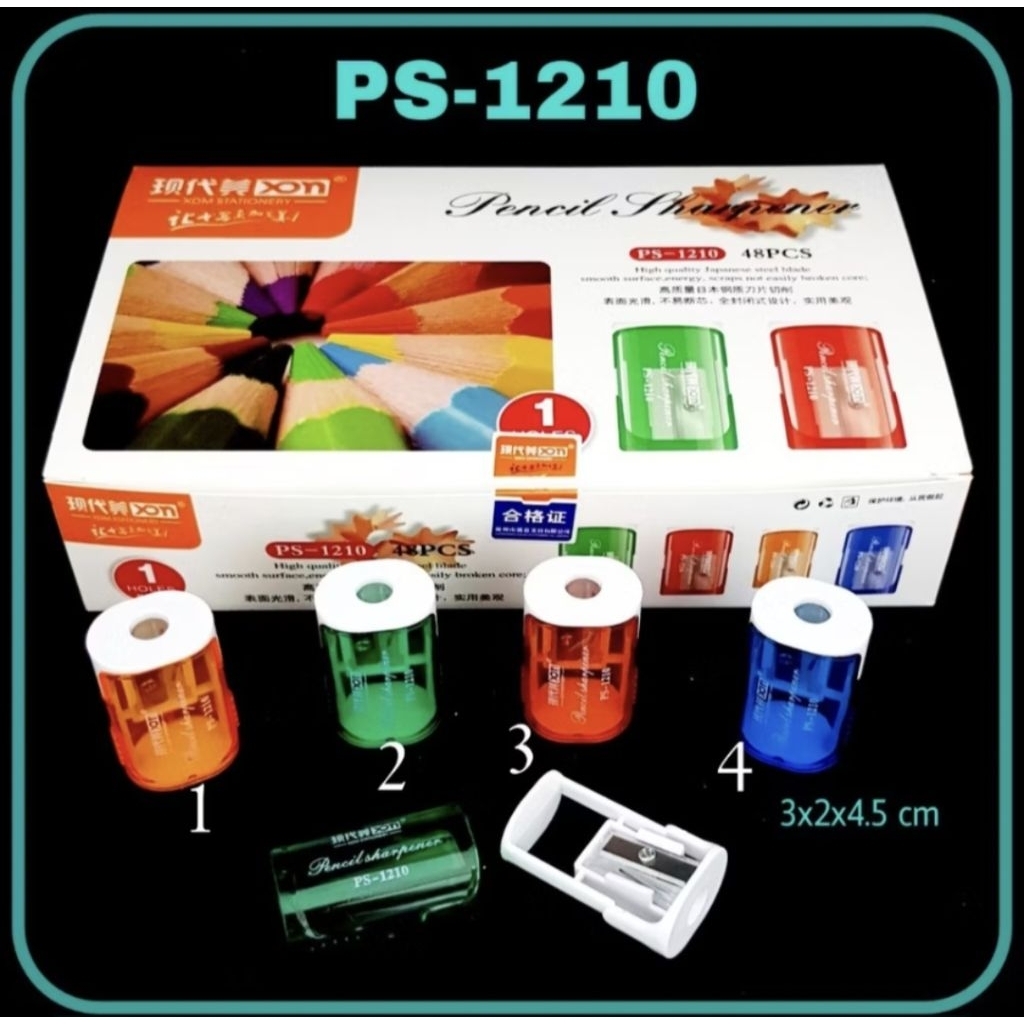 

Rautan tabung warna 1 lubang (1 pcs) / Rautan warna warni 1 lubang / Serutan pensil PS-1210 / Peruncing pensil 1 lubang (1 pcs)