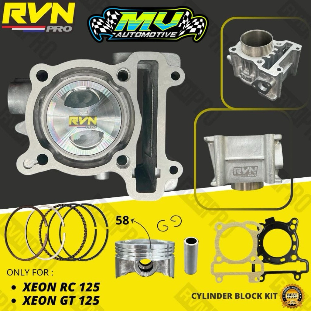 BLOK BLOCK SEHER KOMPLIT BORING ISI PISTON KIT XEON RC 125 INJEKSI XEON GT 125 INJEKSI 1LB STANDAR 5