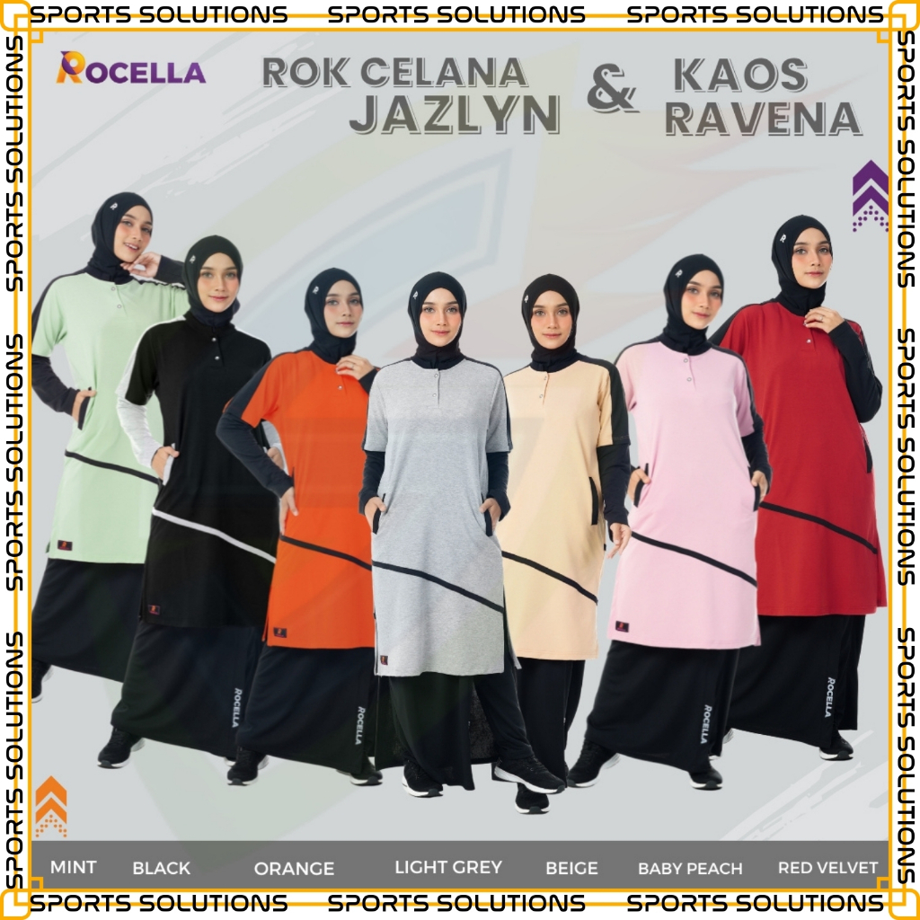 SETELAN OLAHRAGA MUSLIMAH - SERAGAM OLAHRAGA - SETELAN ZUMBA - BAJU OLAHRAGA MUSLIMAH ROCELLA KAOS R