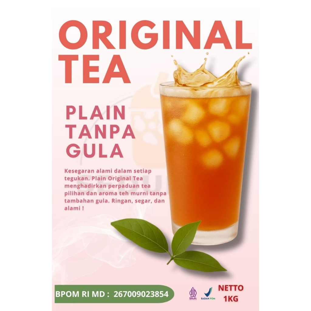 

Bubuk minuman Original tea plan tanpa gula 1 kg