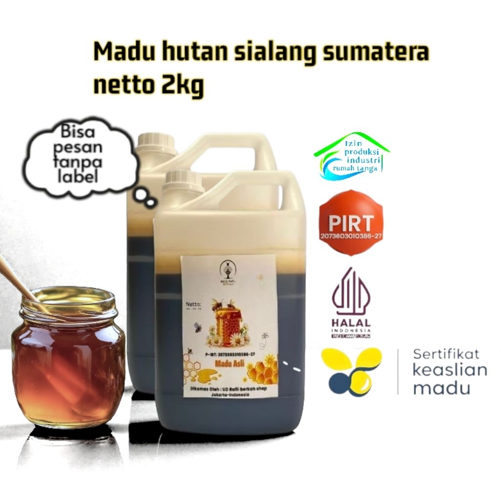 

madu hutan sialang sumatera isi 2kg premium_asli tanpa campuran_teruji laboratorium