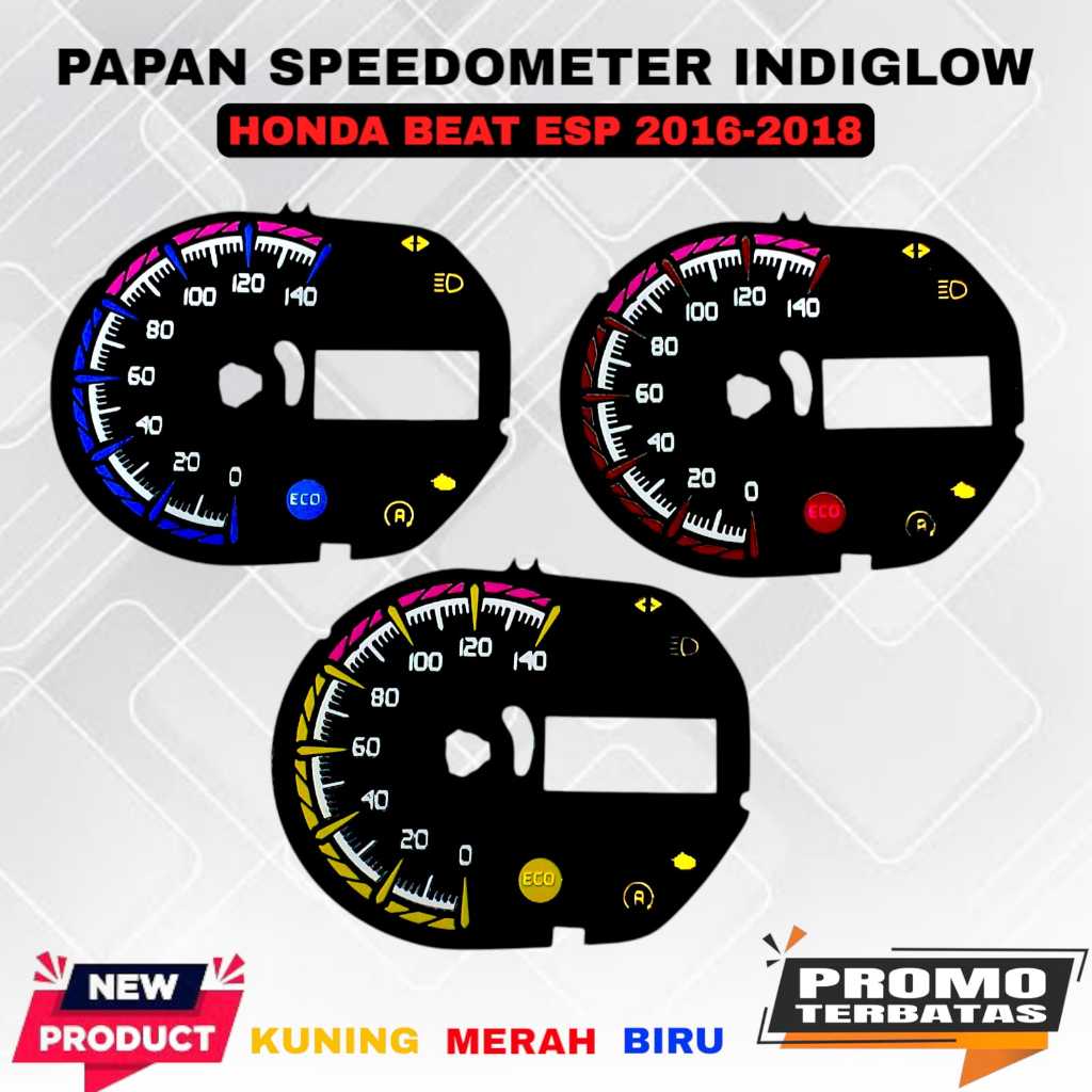 PAPAN SPEEDOMETER CUSTOM BEAT ESP BEAT ECO 2016-2018 PAPAN KILOMETER BEAT ESP INDIGLOW