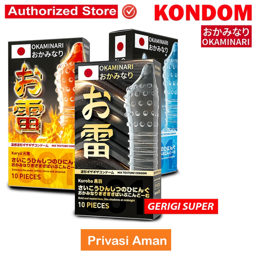 Okaminari Kondom Bergerigi Xtreme - Condom 001 Dotted Xtreme 10 pcs
