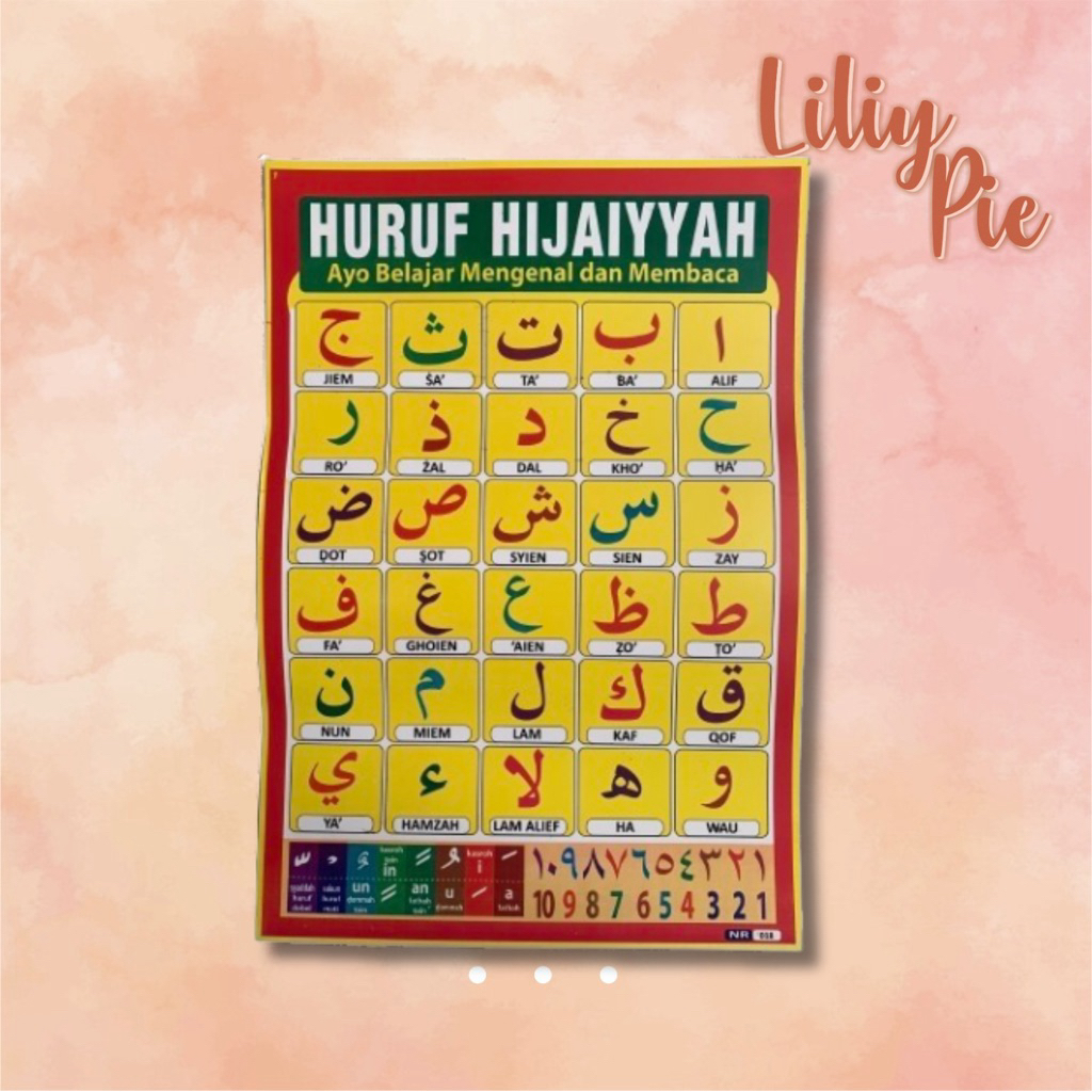 POSTER EDUKASI HIJAIYAH • Belajar Anak Balita Bayi Cowok Cewek Pria Tempelam Dinding Kertas Tulisan 