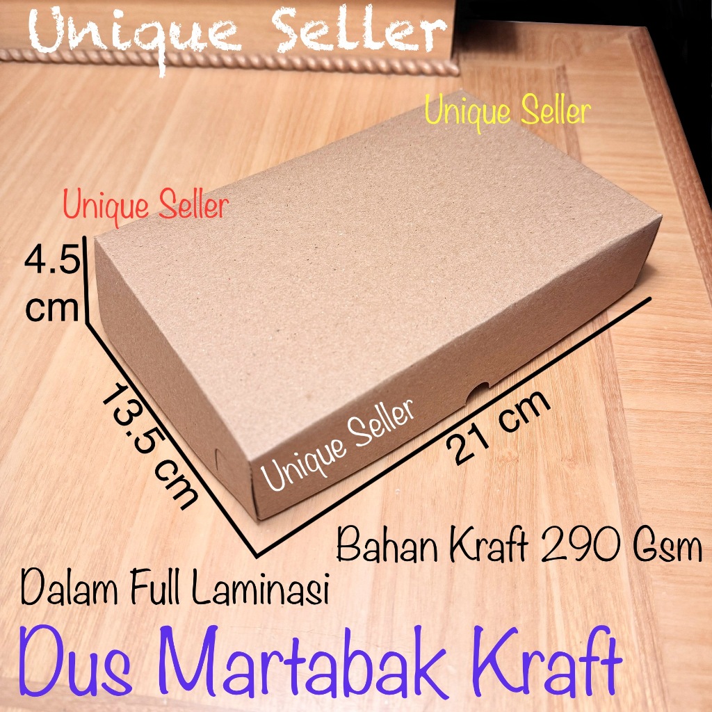 

[Isi100] Dus Box Martabak 21x13.5x4.5 Laminasi Kraft / Box Dus Martabak Bolen 21x13.5 x 4.5 Kraft