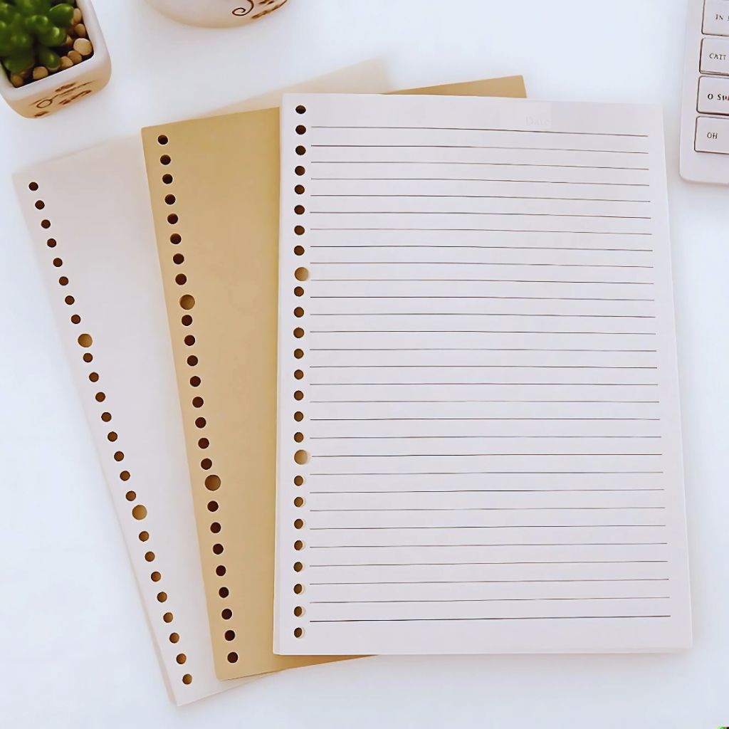 

Loose Leaf A5, B5 Kertas File isi Binder, Loose Leaf Binder A5 Loose leaf B5 Hvs Binder Isi Ulang A4 Journal Refill Paper Isi Kertas binder