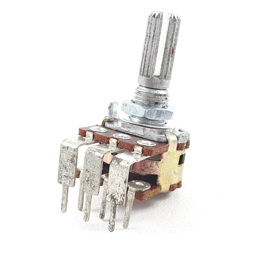 Potensio 6 pin B50k Drat Stereo Kaki 6 Tekuk B503