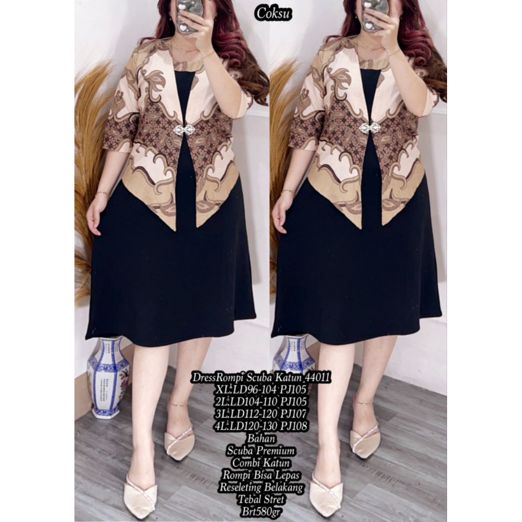 dress jumbo 44011/dress rompi jumbo/dress rompi scuba