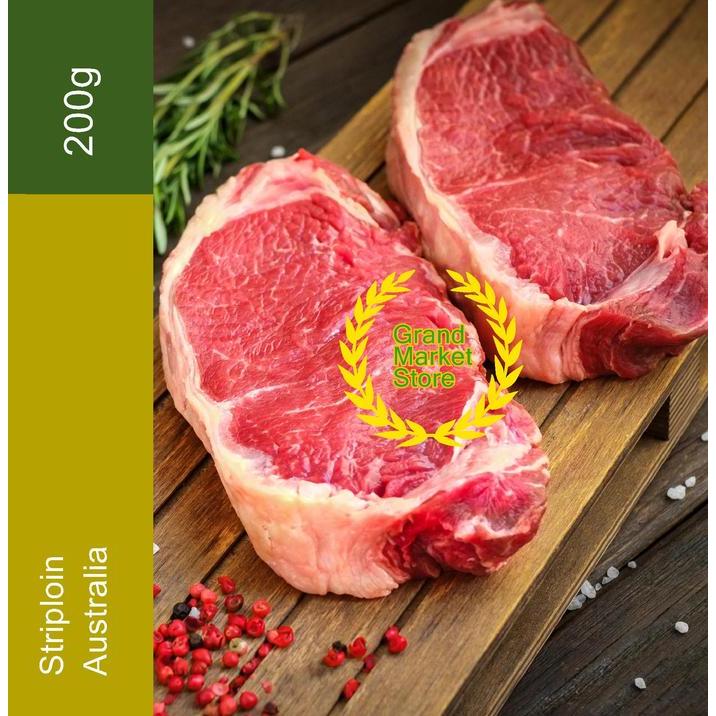 

Promo Empuk Aus Beef Striploin Steak Australia Daging Sapi Striploin Grade A - 130gr-196g