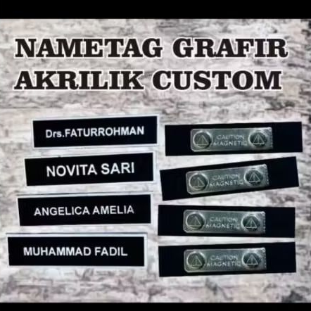 

Nametag magnet custom grafir akrilik