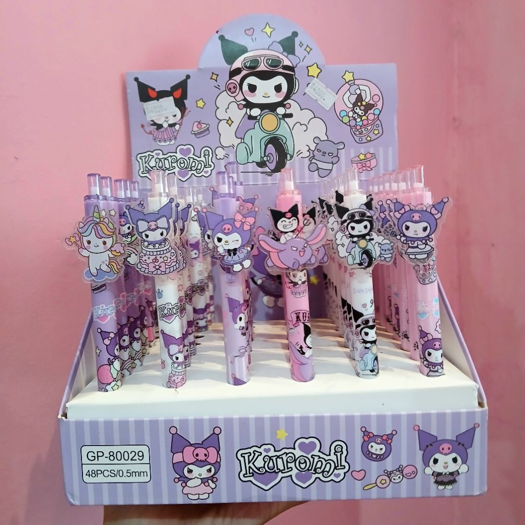 pulpen karakter kuromi pulpen cair hitam bolpoint kuromi