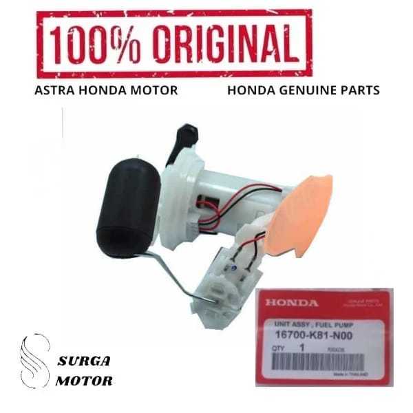 Pompa Bensin Motor BeAT eSP New K81 16700K81N00 16700-K81-N00 Unit Assy Fuel Pump ori original Honda