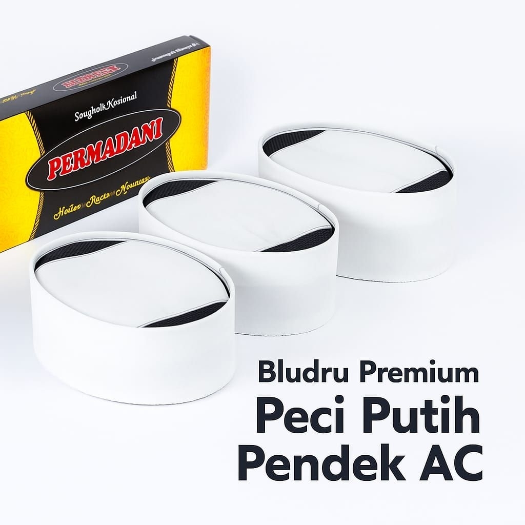 Peci Tinggi Pendek AC Putih Songkok Klasik Modern