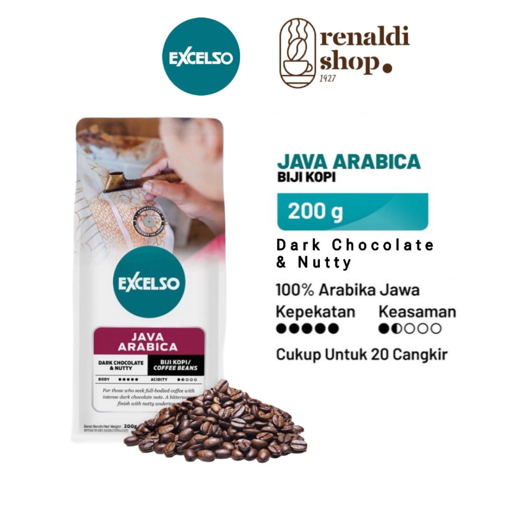 

Excelso Biji Kopi Java Arabica 200gram - Coffee Beans