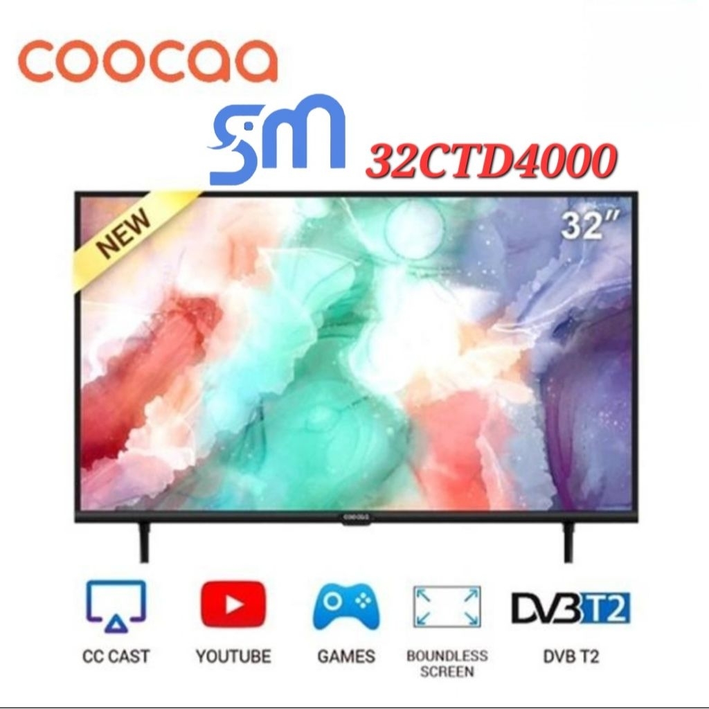 LED TV COOCAA 32CTD4000 32inc Smart tv Bezelles Coolita OS