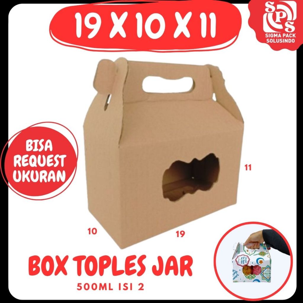 

Box Jinjing Kuker 19x10x11 Jinjing Jar (KUKER TOPLES JAR 500 ml ISI 2) Box Jinjing Toples Tabung Kardus Lebaran Idul Fitri Hampers Polos/Motif