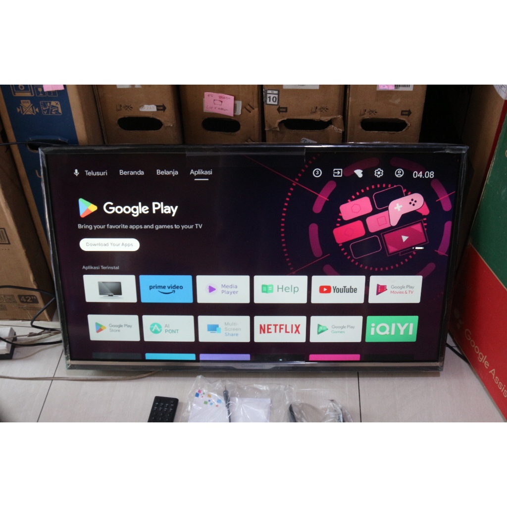 [+FRE PALET KAYU] SECOND TV LED CHANGHONG 32 INCH ANDROID TV BLUETOOHT YOUTUBE GOOGLE PLAY HDMI NORM
