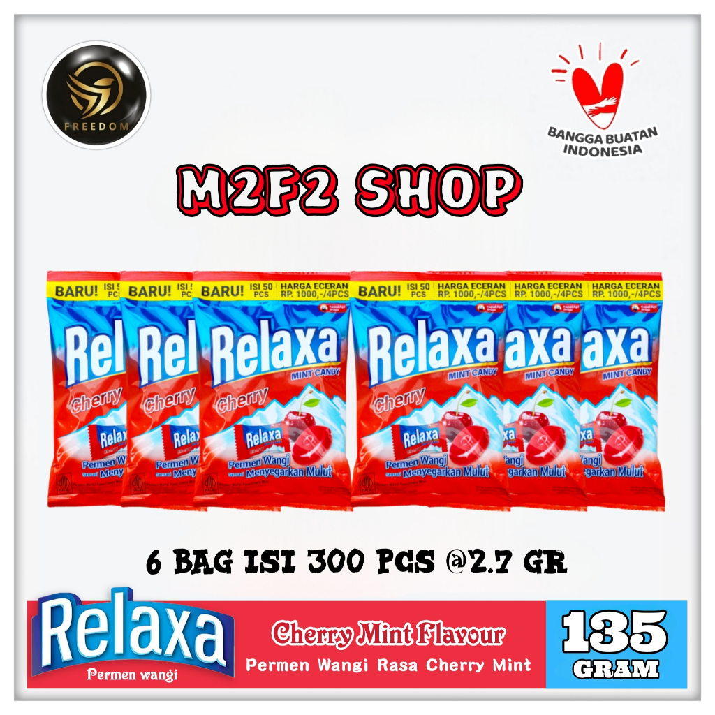 

Relaxa Cherry Mint Flavor Candy | Permen Mint Rasa Ceri Wangi Segar Bag - 135 gr (Kemasan 6 Pcs)