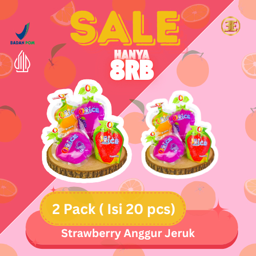 

Promo/Sale/O Ice/Jelly/Jeli/Ager Pack Assorted (Anggur - Jeruk - Strawberry)/Isi 20 pcs (Harga dua pack)