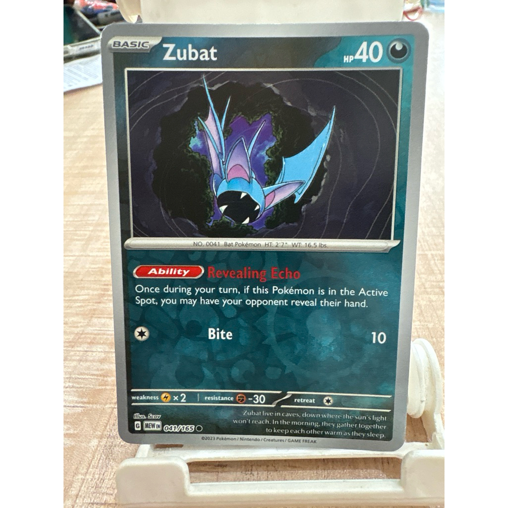 kartu pokemon original reverse holo zubat mew 041/165