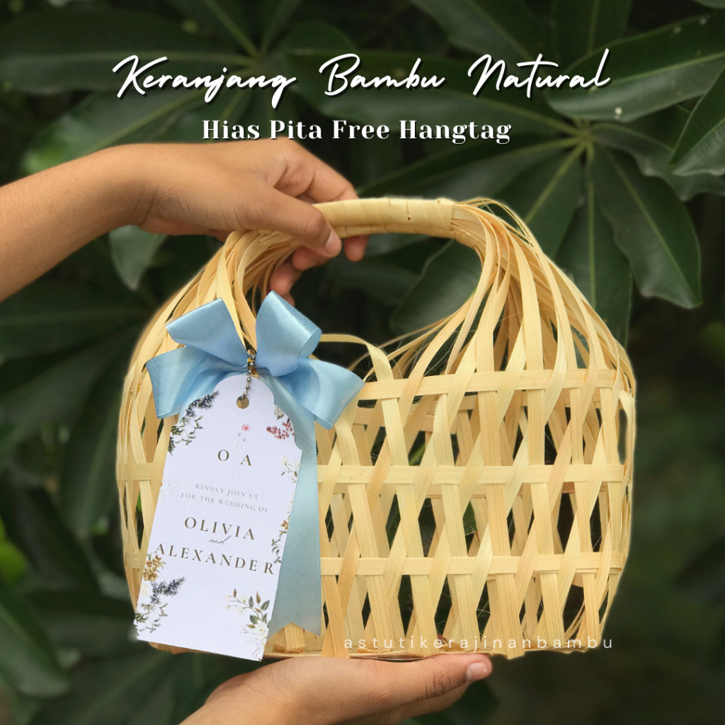 

Tas Snack Natural Ukuran 20x10 cm Keranjang Bambu Hias Goodie Bag/Tas Siraman/Tas Baby Shower/Keranjang Unik