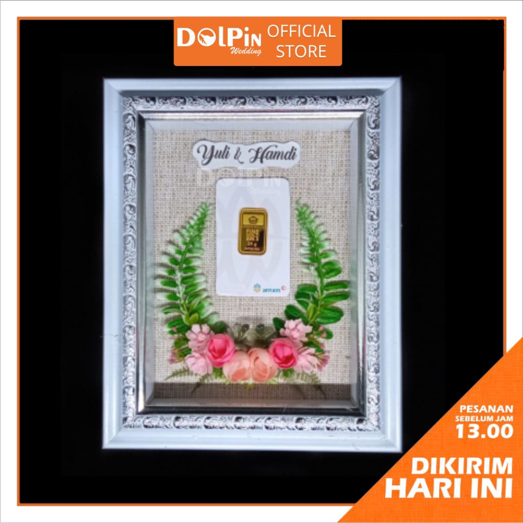 Bingkai Frame Mahar dan Logam Mulia untuk Kado dan Seserahan Pernikahan - FLM01