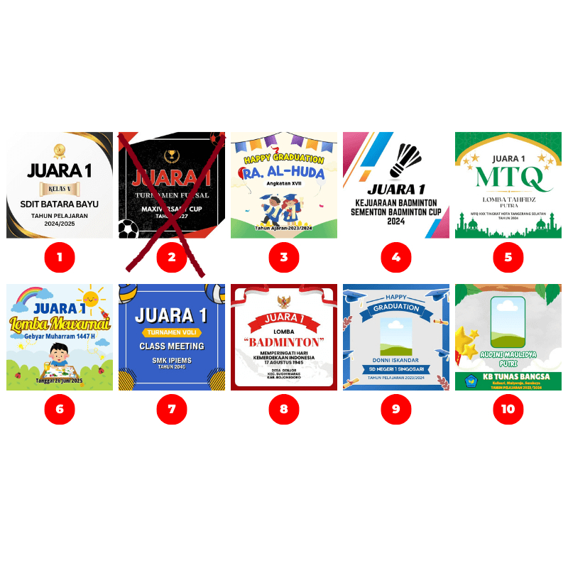 Custom Stiker Label + Logo Piala