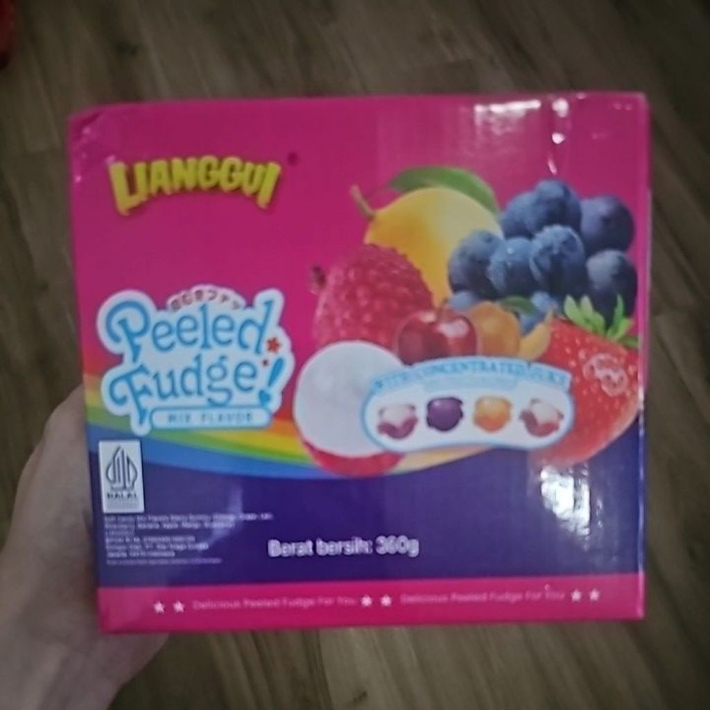 

(HALAL) Lianggui Gula lembut isi berbagai rasa buah dalam kotak,
