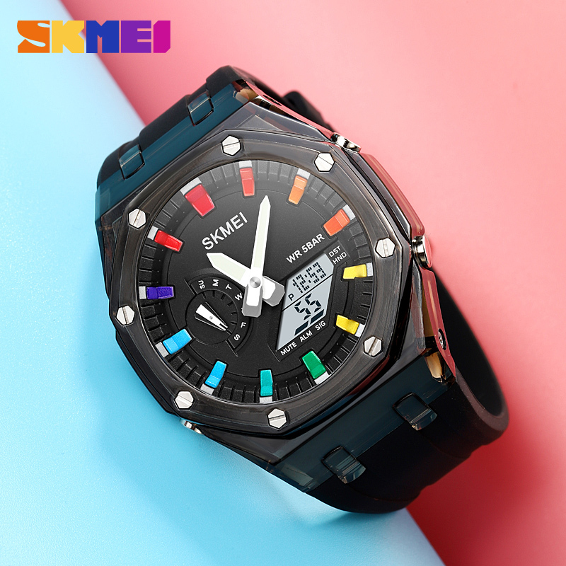 SKMEI 2100 Original Jam Tangan Pria Dual Time Tahan Air