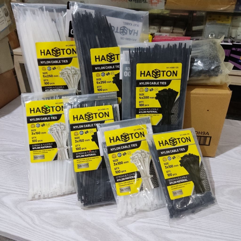 

Kabel Tees Cable Ties Hasston Hitam Putih 10 cm 15 cm 20 cm 25 cm 30 cm Zip Ties