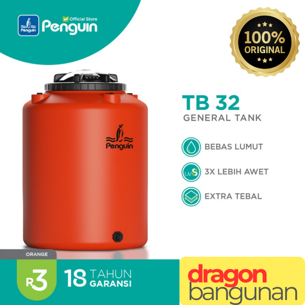 Tangki Air Penguin TB 32 Orange Kapasitas 300 Liter - Toren Air Penguin 300 L