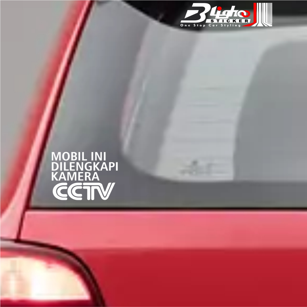 Blighoo - Cutting Sticker Mobil Cctv Stiker Kaca Mobil Ini Dilengkapi Camera Cctv Stiker Mobil Keren