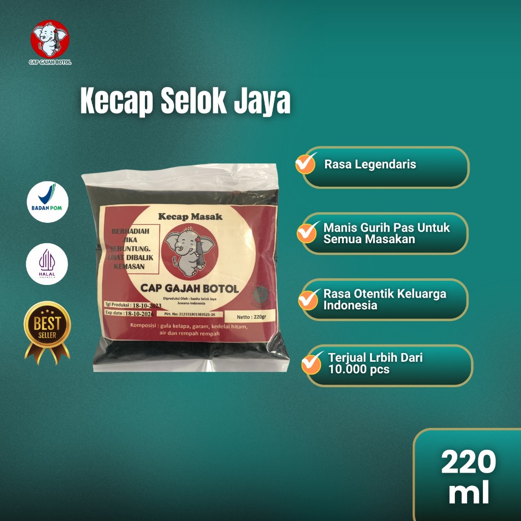 

Kecap Gajah Botol 220gr Ecer