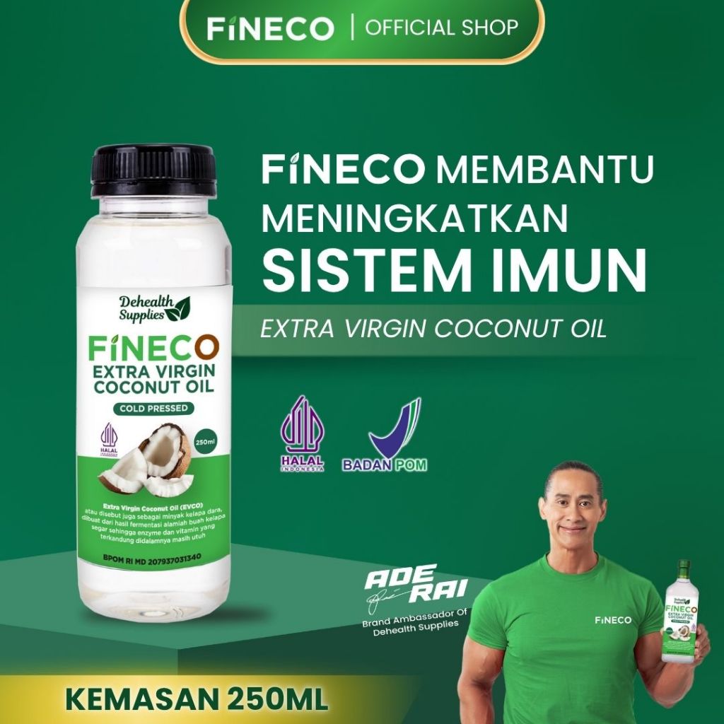 

Dehealth Supplies FINECO EXTRA VIRGIN COCONUT OIL 250ml Kemasan Plastik