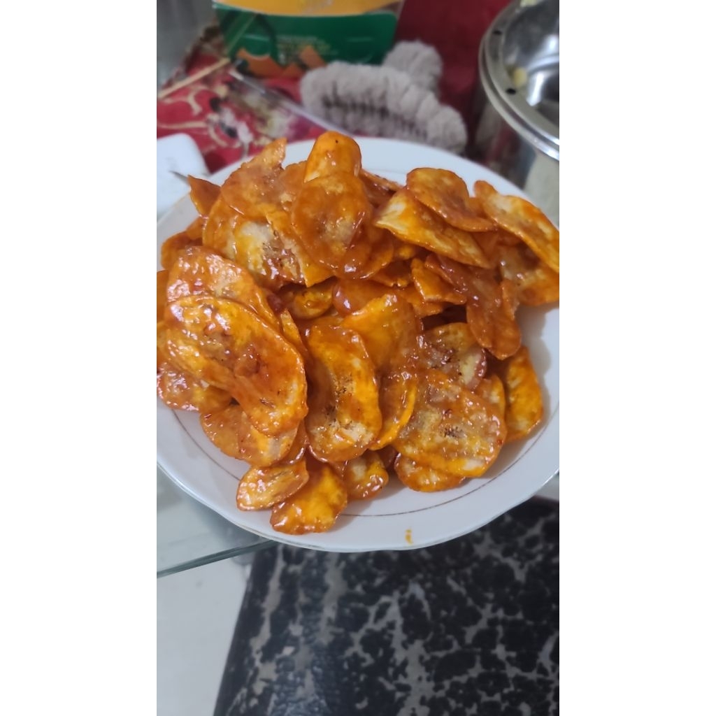 

kripik pisang balado pedas manis 150 gram