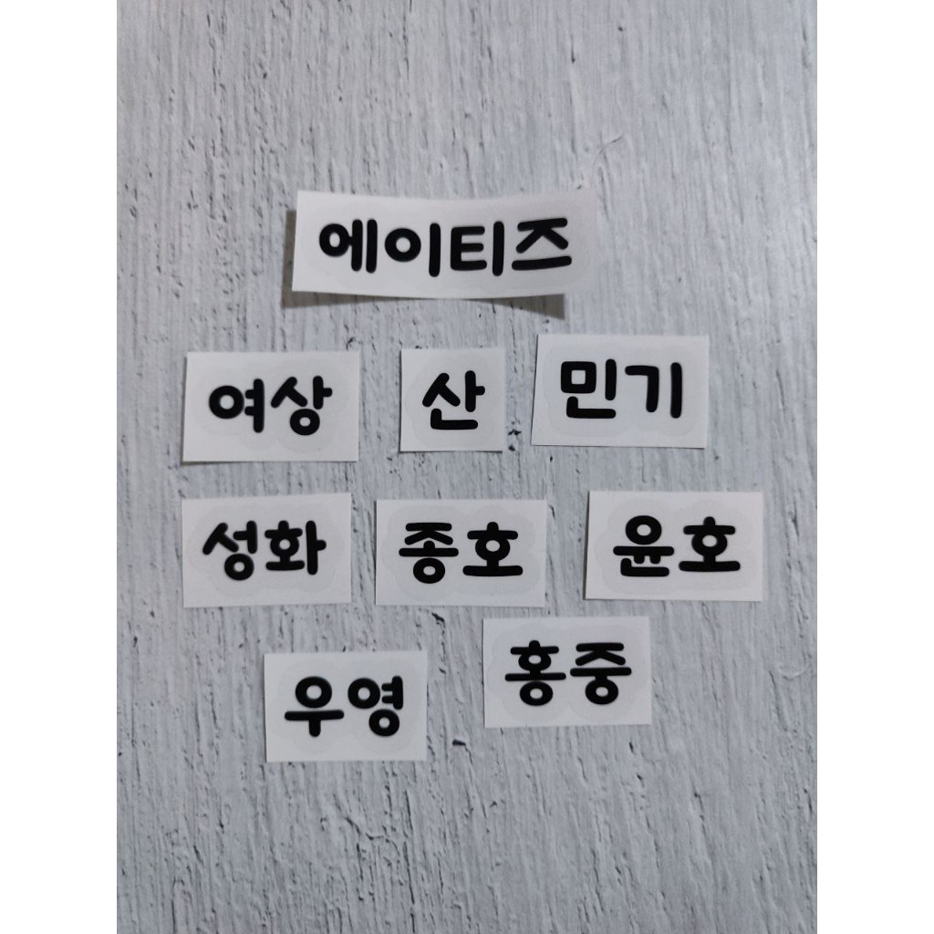 

ATEEZ - Sticker Nama Member Hangul Transparan Print Cut
