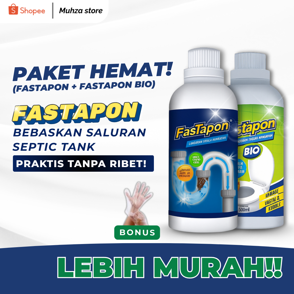 ( PAKET HEMAT ) Fastapon Dan Fastapon Bio Cairan Anti Mapet Sumbat Toilet Wc Ampuh