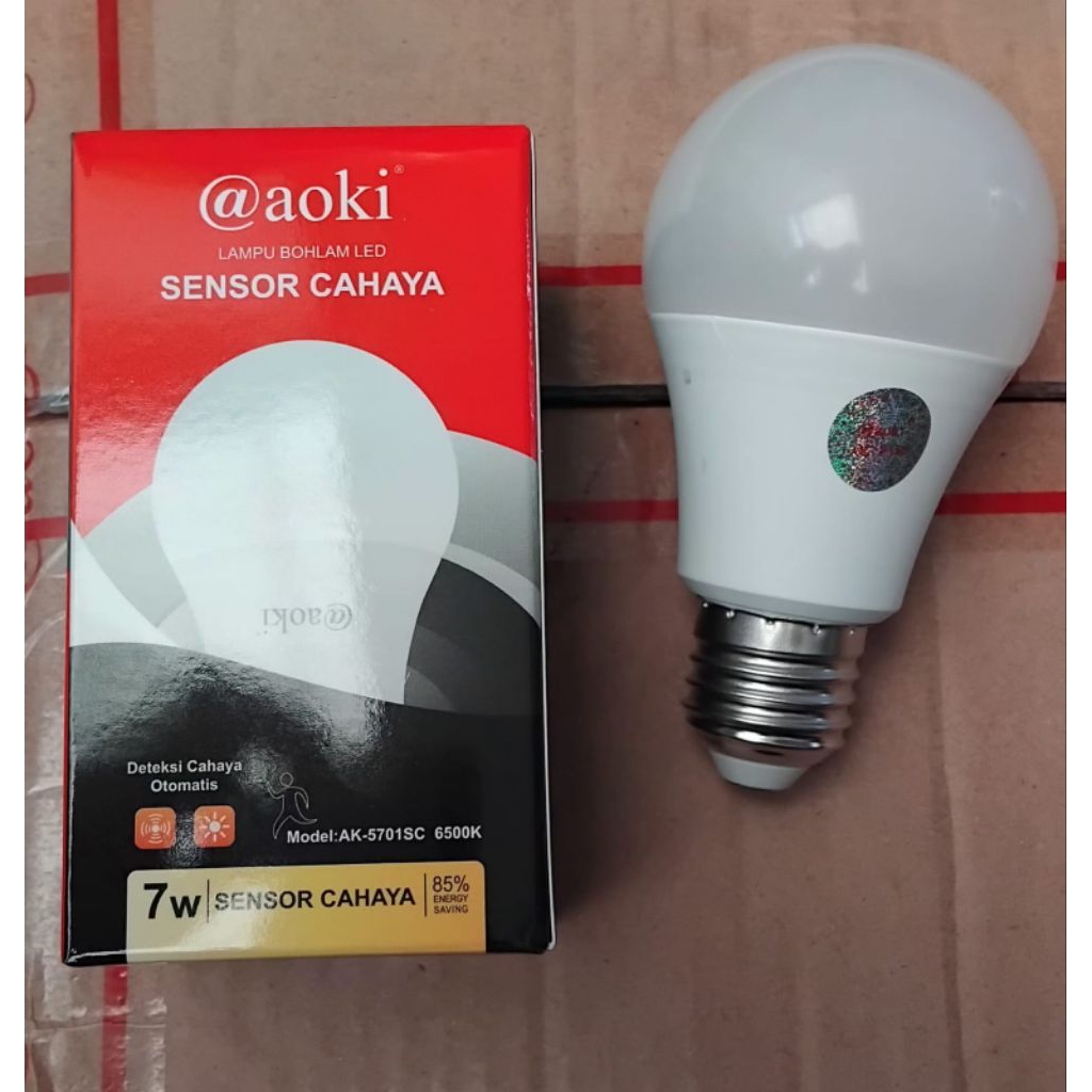 Lampu Sensor Cahaya Aoki 7w(Terang mati, gelap nyala)