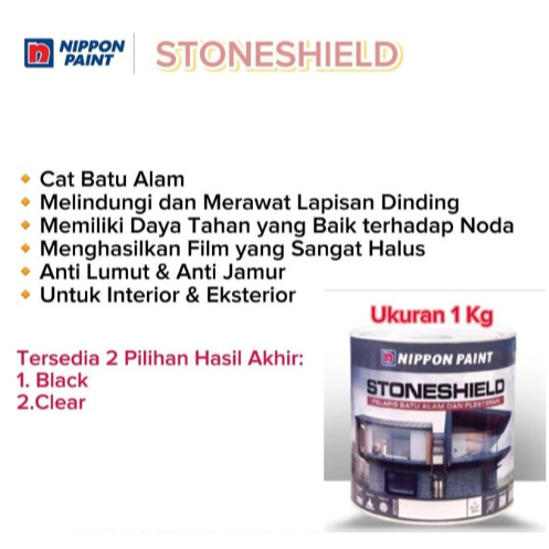 Stoneshield Clear Gloss 1 Liter cat nippon paint / Nippon Cat Batu Alam