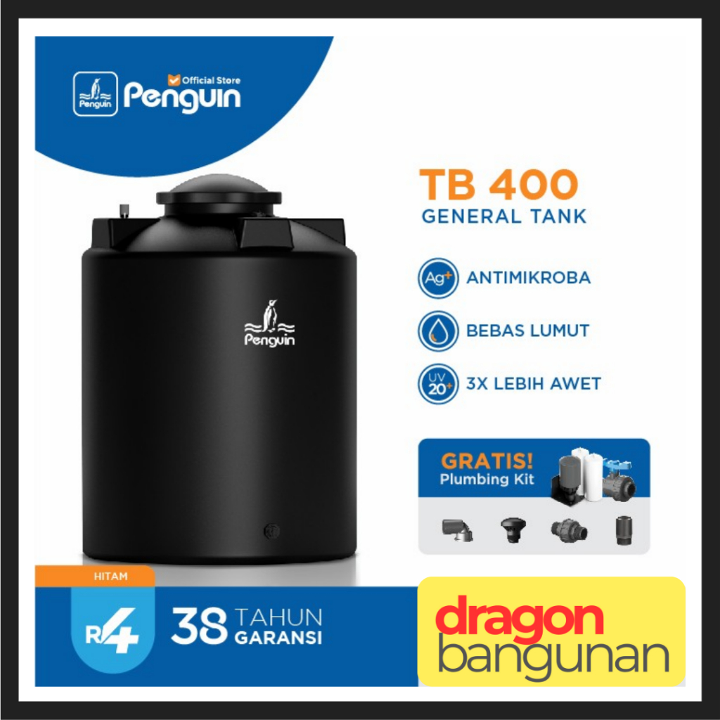 Tangki Air Penguin TB 400 / Toren Air Penguin 4000 Liter / Tandon Air - Hitam