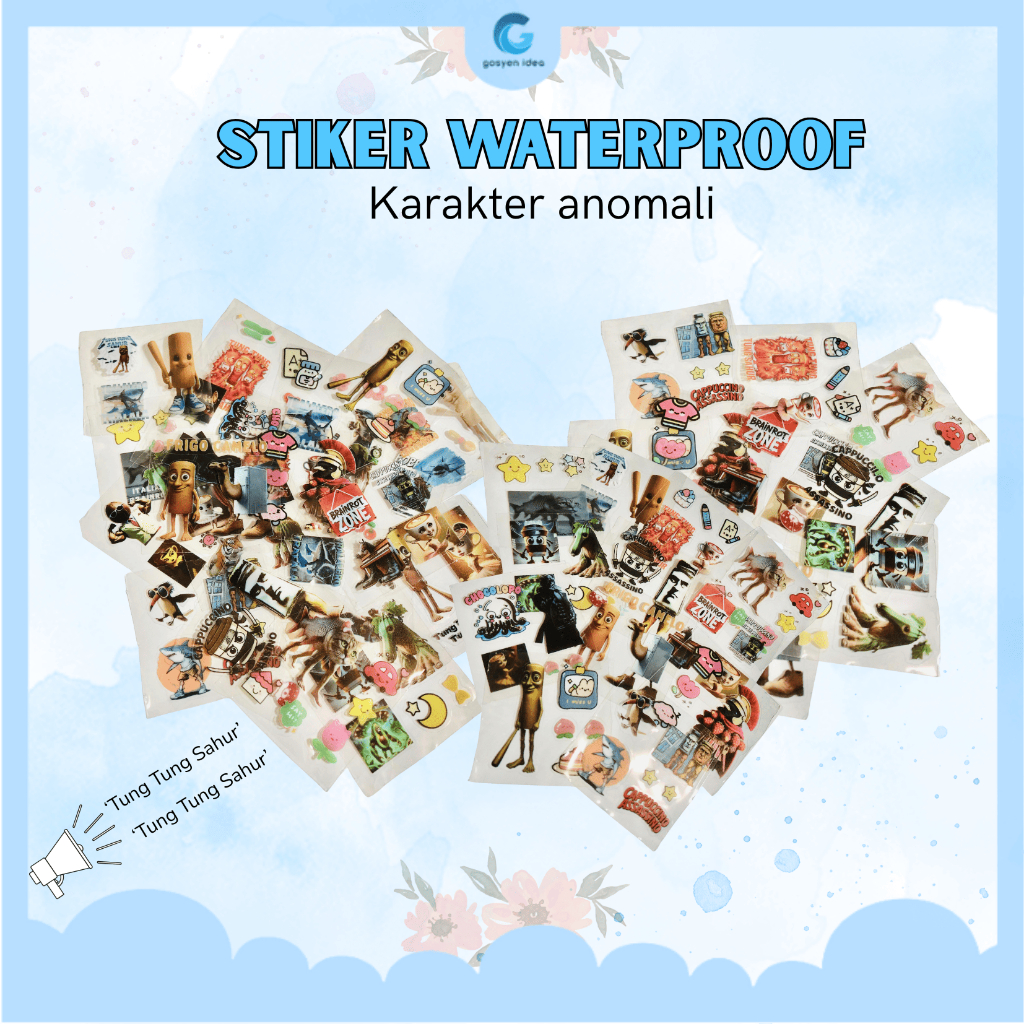 

STICKER NONO ANOMALI [ECER] WATERPROOF TUNG TUNG SAHUR, BALLERINA CAPUCINO, DLL