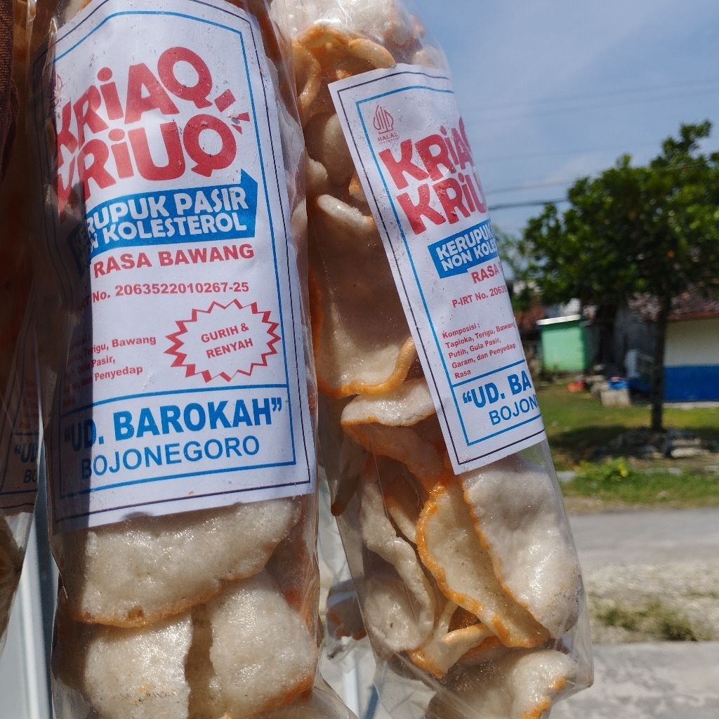 

Kerupuk Non Kolestrol Medium Bawang Polet Orange Terasi Kriaq Kriuq/Tamigo